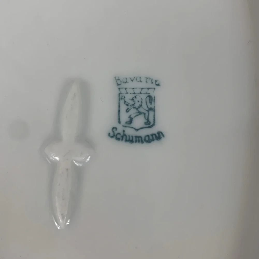 Vintage Bavaria Schumann Oval Serving Bowl 11.5” 3 Women Goddesses Open Edge